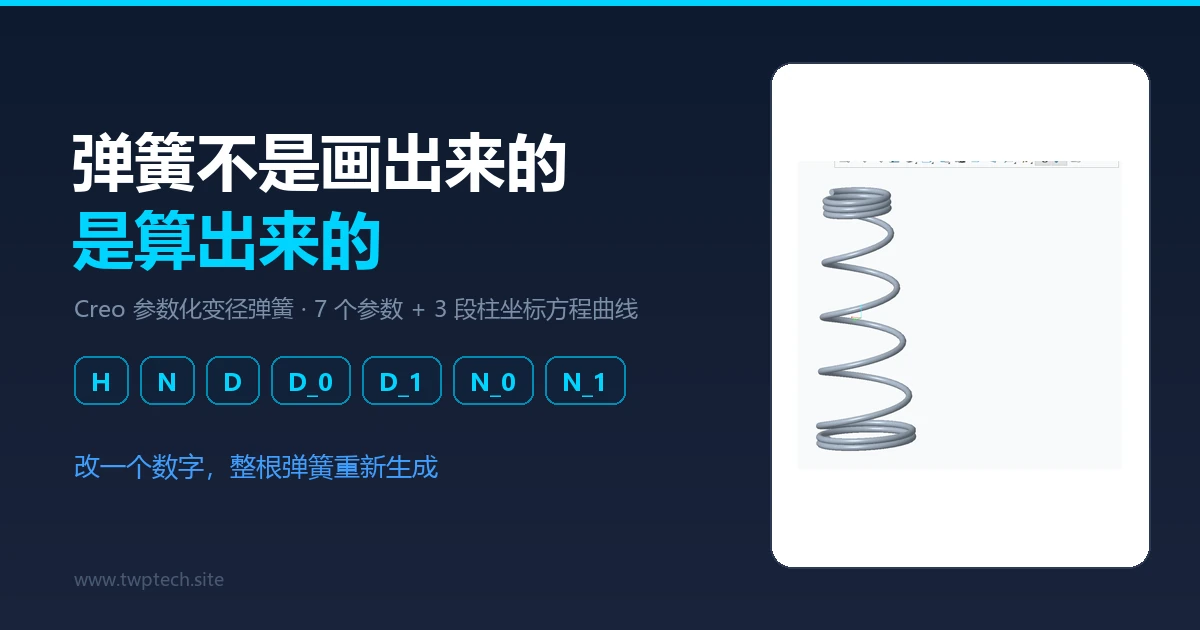 Creo 参数化变径弹簧